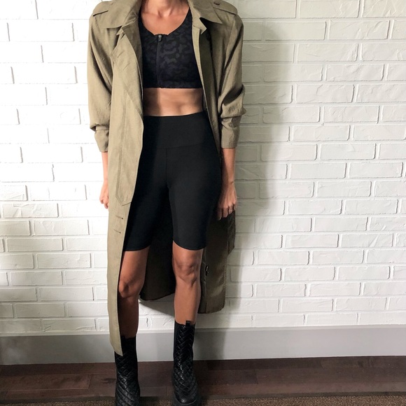 Vintage neutral taupe full length trench coat L - Picture 3 of 14